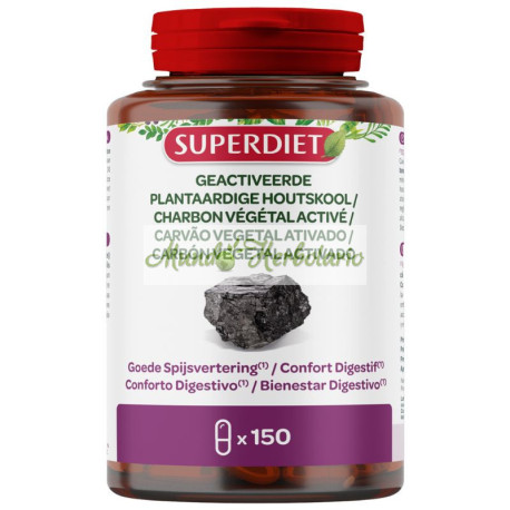 Carbón Vegetal Activado 150 cápsulas Superdiet