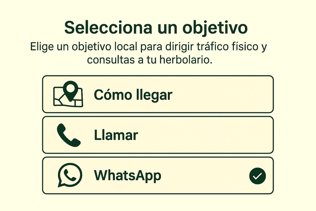 Crear campaña nueva en Meta Ads con los objetivos Mensajes, Alcance y Llamadas resaltados