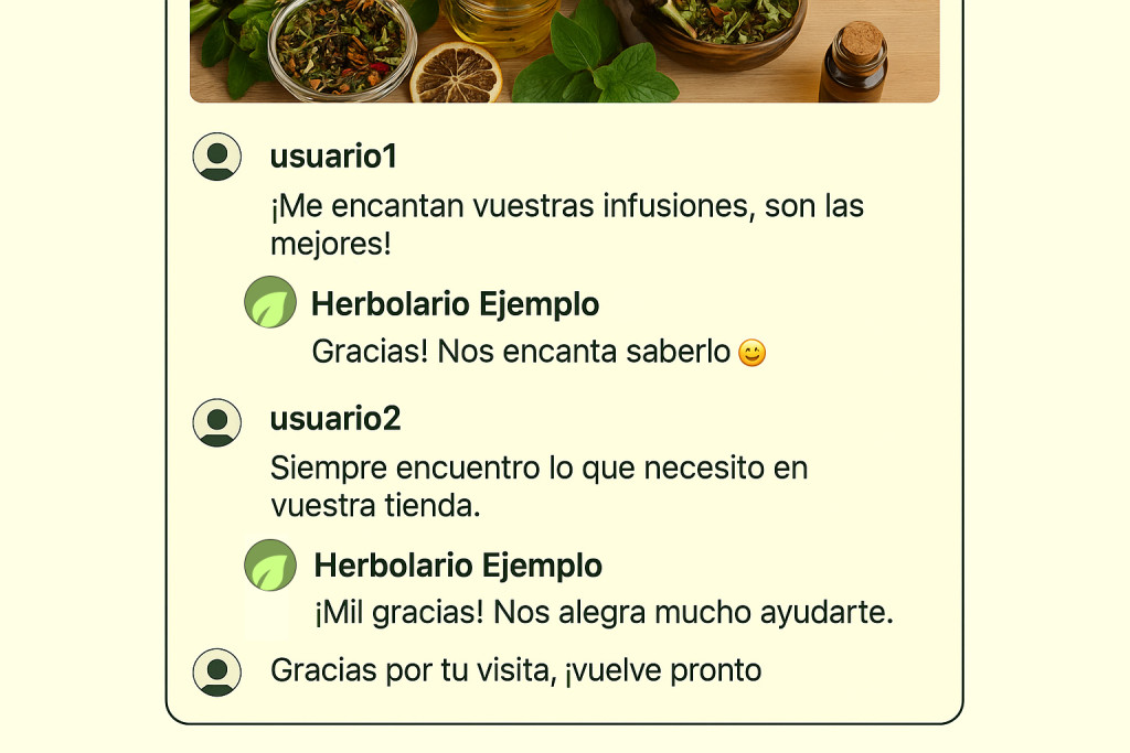 Ejemplo de interacción con seguidores en comentarios de Instagram